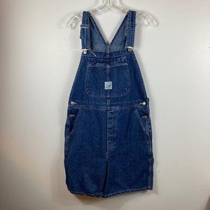 Womens Lee Denim Bib Carpenter Shorts Overalls L 36"